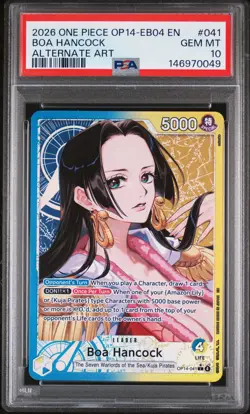 2026 ONE PIECE OP14-EB04-THE AZURE SEA'S SEVEN ALTERNATE ART BOA HANCOCK PSA 10 - Image 1