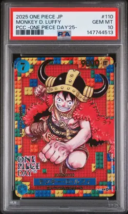 2025 ONE PIECE JPN PREM CARD COLL -ONE PIECE DAY'25- #110 MONKEY D. LUFFY PSA 10 - Image 1