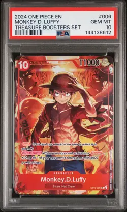 2024 ONE PIECE PROMOS TREASURE BOOSTERS SET #006 MONKEY D. LUFFY PSA 10 - Image 1