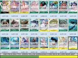 ONE PIECE ENG TCG: GREEN YELLOW SHIRAHOSHI CORE DECK 86 CARD NEAR MINT - Image 2