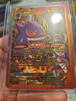 Gengar Rainbow Foil Fan Art Vinyl Textured Collector Card - Image 3
