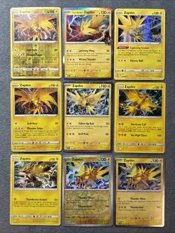 Zapdos Pokemon Cards Lot Rare Holo Reverse Promo Hidden Fates Destined Rivals + - Image 1