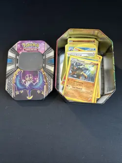 Pokemon TCG Lot 150+ Rare, Holo, Reverse Holo Cards w/ Lunala Tin Shaymin - Image 1