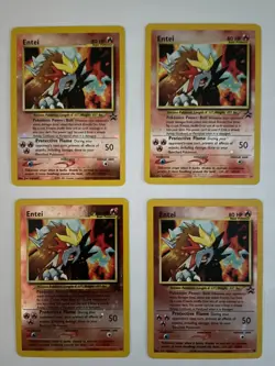 [Set of 4] Entei WoTC Black Star Promo #34 Reverse Holo Card - Image 1