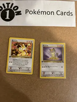 Meowth 1st Edition Pokemon Card Lot Vintage WOTC - Image 1