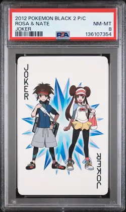 2012 POKEMON BLACK 2 PLAYING CARDS JOKER ROSA & NATE PSA 8 - Image 1