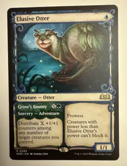 Elusive Otter (Showcase) 289 WOE MTG Wilds of Eldraine Magic - Image 1