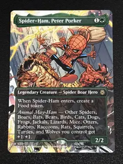 MTG Universes Beyond: Spider-man Spider-Ham, Peter Porker Borderless 0201 NM - Image 1