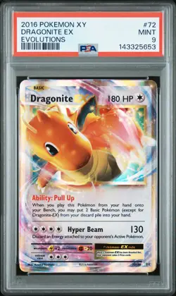 2016 POKEMON XY EVOLUTIONS #72 DRAGONITE EX PSA 9 - Image 1