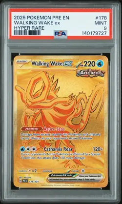 2025 POKEMON PRE EN-PRISMATIC EVOLUTIONS HYPER RARE #178 WALKING WAKE EX PSA 9 - Image 1