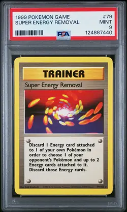 1999 POKEMON BASE SET UNLIMITED #79 SUPER ENERGY REMOVAL PSA 9 - Image 1