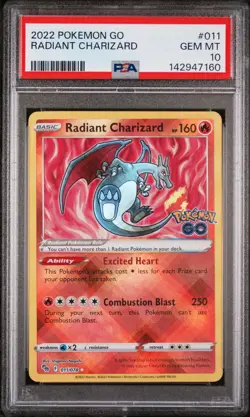 2022 POKEMON GO #011 RADIANT CHARIZARD PSA 10 - Image 1