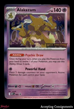 2025 Pokemon TCG Mega Evolution Black Star Promos #003 Alakazam STAMPED - Image 1