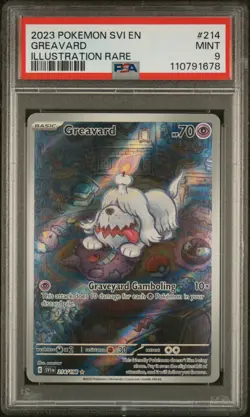 2023 POKEMON SVI EN-SCARLET & VIOLET ILLUSTRATION RARE #214 GREAVARD PSA 9 - Image 1