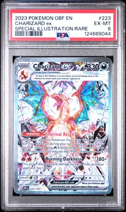 2023 POKEMON OBF EN-OBSIDIAN FLAMES SPECIAL ILLUSTRATION RARE CHARIZARD EX PSA 6 - Image 1