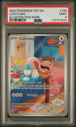 2024 POKEMON TEF EN-TEMPORAL FORCES ILLUSTRATION RARE #180 LICKITUNG PSA 9 - Image 1