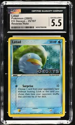 2005 Pokemon Lotad EX Deoxys Set 35/107 Reverse Holo CGC 5.5 Slabbed - Image 1