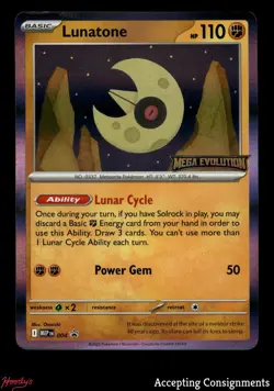 2025 Pokemon TCG Mega Evolution Black Star Promos #004 Lunatone STAMPED - Image 1