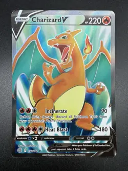Pokemon TCG: Charizard V Full Art 153/172 Brilliant Stars Holo LP - Image 1
