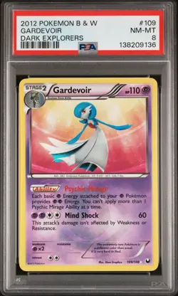 2012 POKEMON B&W DARK EXPLORERS #109 GARDEVOIR PSA 8 - Image 1