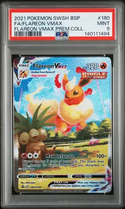 2021 POKEMON SWSH VMAX PREMIUM COLLECTION FULL ART/FLAREON VMAX PSA 9 - Image 1