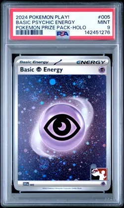2024 POKEMON PLAY! POKEMON PRIZE PACK HOLO #005 BASIC PSYCHIC ENERGY PSA 9 - Image 1