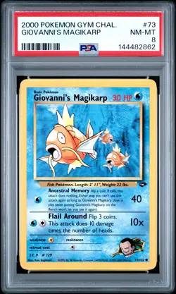 2000 POKEMON GYM CHALLENGE #73 GIOVANNI'S MAGIKARP PSA 8 - Image 1