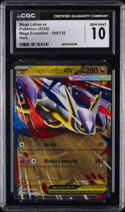 2025 POKEMON MEG EN-MEGA EVOLUTION HOLO #100 MEGA LATIAS EX CGC 10 - Image 1