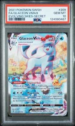 2021 POKEMON SWORD & SHIELD EVOLVING SKIES SECRET FULL ART/GLACEON VMAX PSA 10 - Image 1