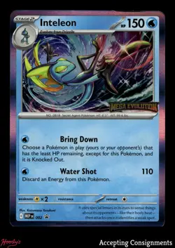 2025 Pokemon TCG Mega Evolution Black Star Promos #002 Inteleon STAMPED - Image 1