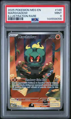 2025 POKEMON MEG EN-MEGA EVOLUTION ILLUSTRATION RARE #146 MARSHADOW PSA 9 - Image 1