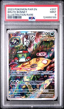 2023 POKEMON PAR EN-PARADOX RIFT ILLUSTRATION RARE #207 BRUTE BONNET PSA 9 - Image 1