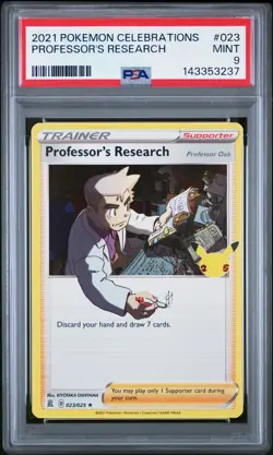 2021 POKEMON CELEBRATIONS #023 PROFESSOR'S RESEARCH PSA 9 - Image 1