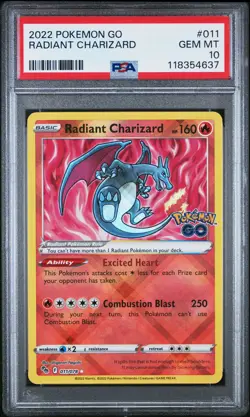 2022 POKEMON GO #011 RADIANT CHARIZARD PSA 10 - Image 1