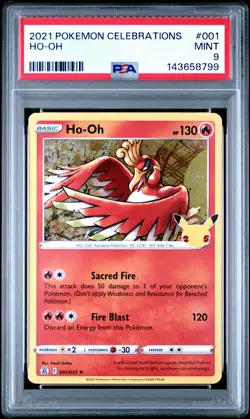 2021 POKEMON CELEBRATIONS #001 HO-OH PSA 9 - Image 1