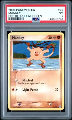 2004 POKEMON EX FIRE RED & LEAF GREEN #38 MANKEY PSA 7 - Image 1