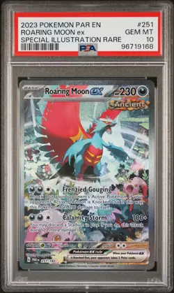 2023 POKEMON PAR EN-PARADOX RIFT #251 ROARING MOON EX PSA 10 - Image 1