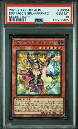 2025 SECRET RARE #JP004 DARK MAGICIAN GIRL THE MAGICIAN'S APPRENTICE PSA 10 - Image 1
