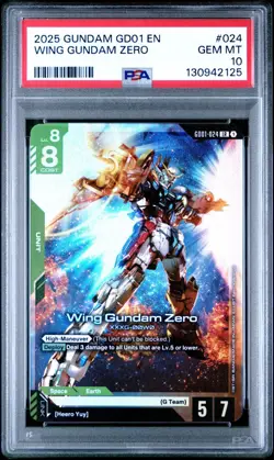 2025 Gundam GD01 En Newtype Rising Wing Gundam Zero #024 PSA 10 Gem Mint - Image 1