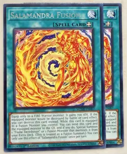 Yugioh! 2x Salamandra Fusion MZMI-EN007 Rare 1st Ed NM - Image 1
