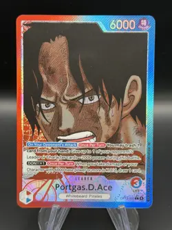 One Piece Portgas.D.Ace OP13-002 Alt Art Leader ENGLISH Carrying On His Will NM - Image 1