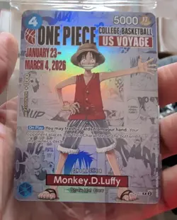 One Piece Monkey.D.Luffy US College Basketball Promo Card PRESALE SGA - Image 2