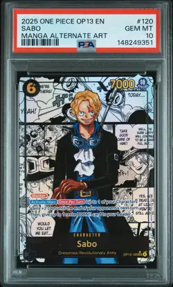 2025 ONE PIECE OP13-120 CARRYING ON HIS WILL MANGA ALTERNATE ART SABO PSA 10 - Image 1