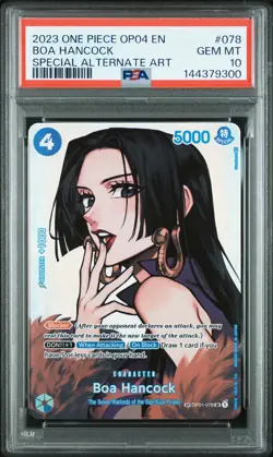 2023 ONE PIECE OP04-KINGDOMS OF INTRIGUE ALTERNATE ART #078 BOA HANCOCK PSA 10 - Image 1