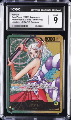 2025 ONE PIECE JPN PROMO CARDS LEADER LECAFIG PACK-IN #OP06-022 YAMATO CGC 9 - Image 1