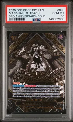 2025 ONE PIECE OP12-LEGACY OF THE MASTER 3RD ANV-GOLD MARSHALL D. TEACH PSA 10 - Image 1