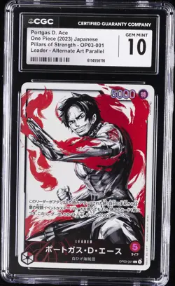 2023 ONE PIECE JPN LEADER ALT ART PARALLEL PORTGAS D ACE CGC 10 GEM MINT - Image 1