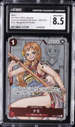 2022 ONE PIECE JPN PREM COLLECTION 25TH ANV RARE MANGA ALT ART NAMI CGC 8.5 - Image 1