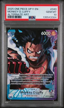 2025 ONE PIECE OP11-A FIST OF DIVINE SPEED ALTERNATE ART MONKEY D. LUFFY PSA 10 - Image 1