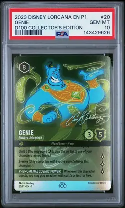 2023 DISNEY LORCANA EN P1-PROMO #20 GENIE - POWERS UNLEASHED PSA 10 - Image 1